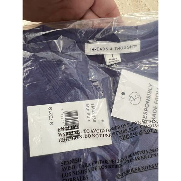 Threads 4 Thought Men S Purple Triblend V-Neck Slim Short T-Shirt New Nordstrom - Picture 6 of 6